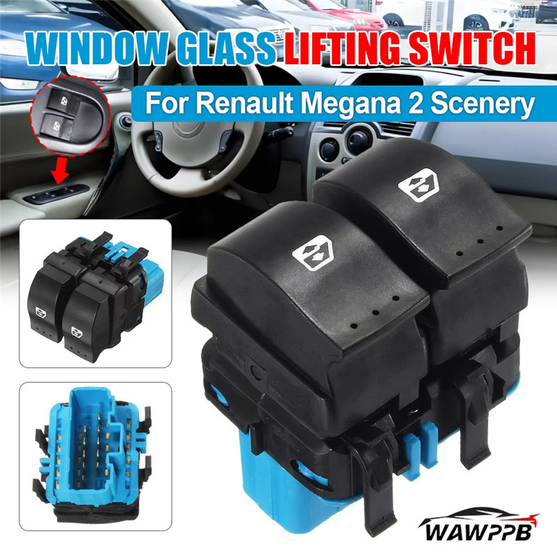 10 Pins For Renault Logan Duster Sandero 2010 2011 2012 2013 2 Button Electric Window Switch Lifter Switches 8200107772