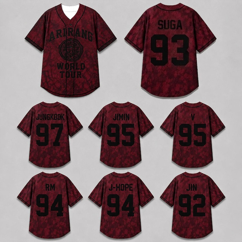 Custom Baseball Jersey K-POP Concert Tour Shirt, Personalized Name And Number Kpop Merchandise Clothing, 2026 World Tour Concert Jersey T-shirt, Premium Gift For Fans
