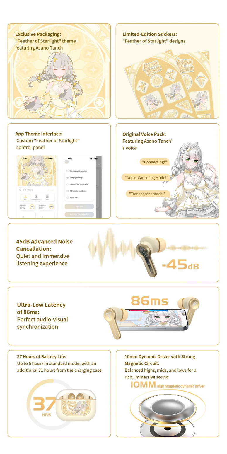 TANCHJIM Mino Asano Tanch Edition, True Wireless Earbuds: 10mm Dynamic ...