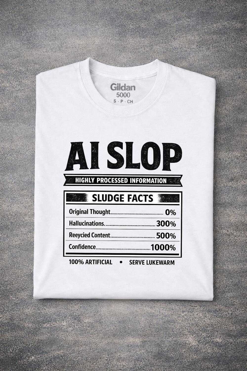 AI Slop T-Shirt Anti AI Shirt Funny Anti AI Shirt Human Made Content Tshirt Tech Humor Gift For Artists & Creators