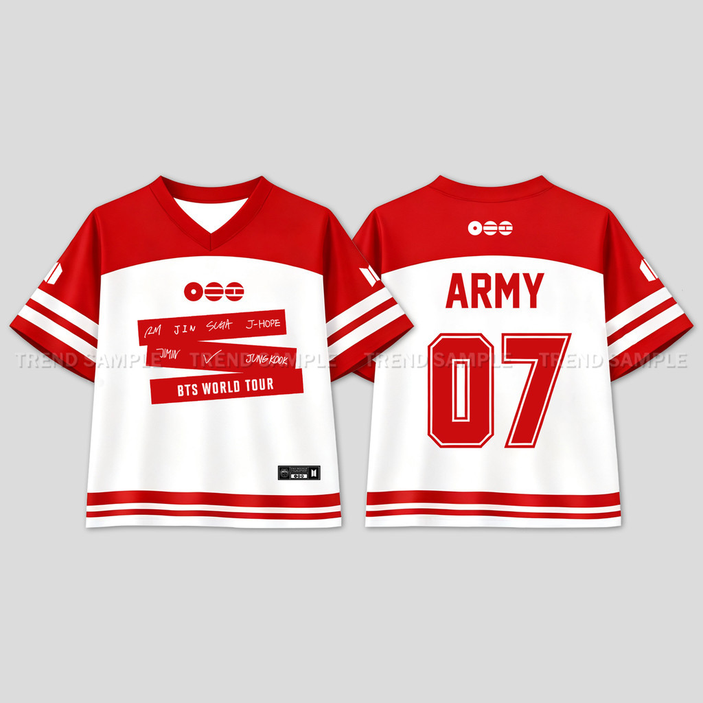 2026 BANGTAN WORLD TOUR ARIRANG Merch Jersey T-shirt Customize Unisex Vintage Plus Size 3D Printed V-neck Short-sleeved Shirt