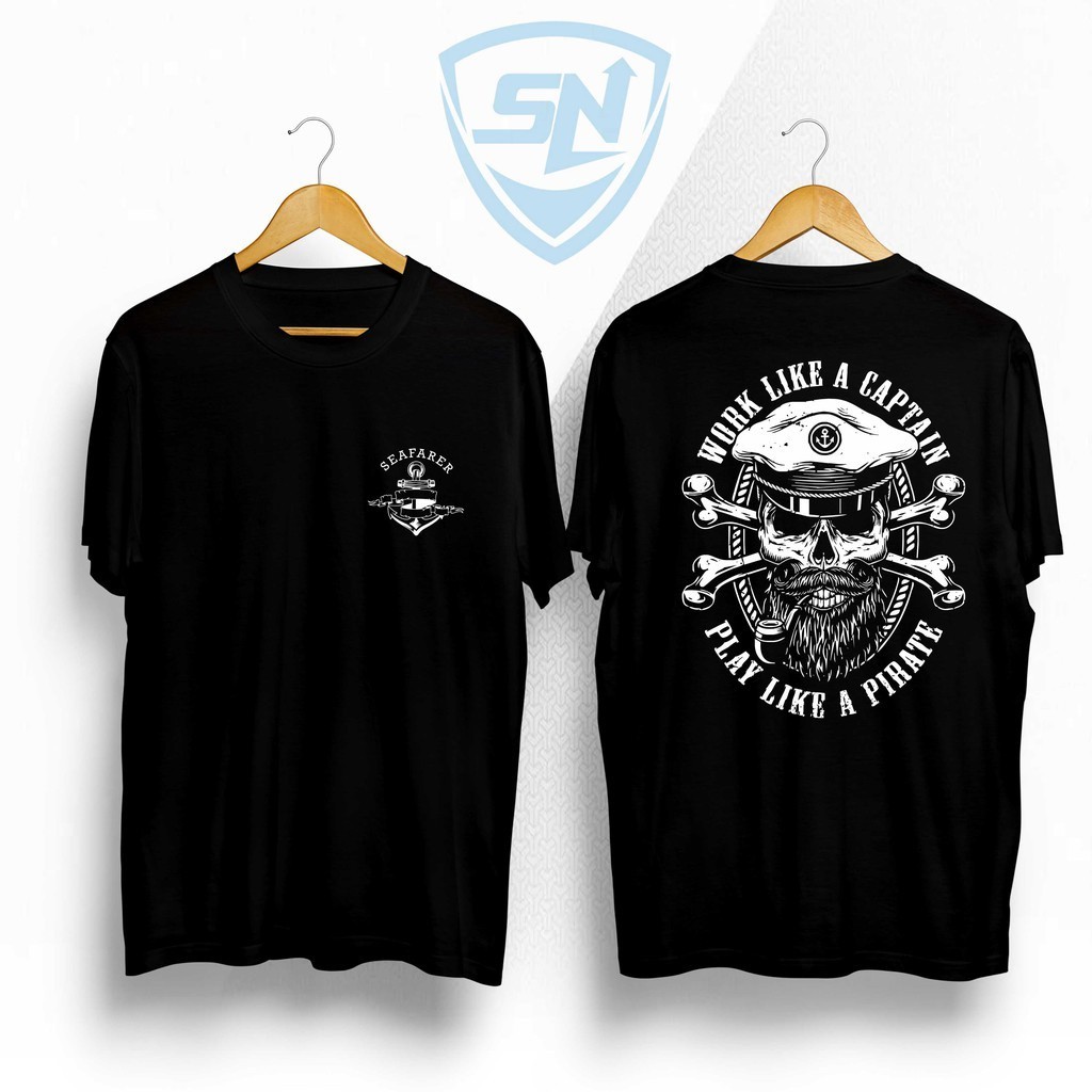 Sailor Seaman  Skull Print T-Shirt Street Fashion Casual Men Women‌‌