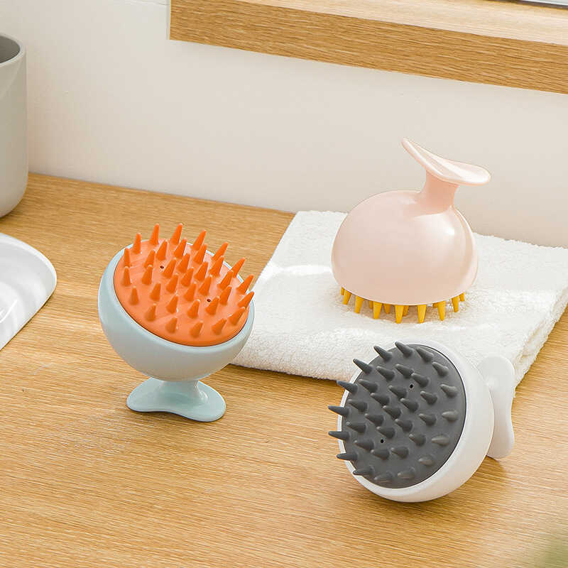 Nachuan Japanese Style Silicone Soft Head Shampoo Brush Shampoo Handy Tool Shampoo Massage Brush Clean Scalp Anti-itch Brush Head Grabber