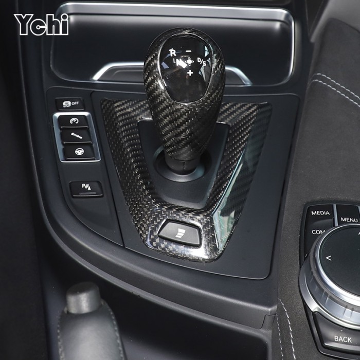 Real Carbon Fiber For BMW M2 F87 M3 F80 M4 F82 M5 F83 F10 F85 X5M F86 X6M F12 Car Center Console Gear Shift Knob Trim Co