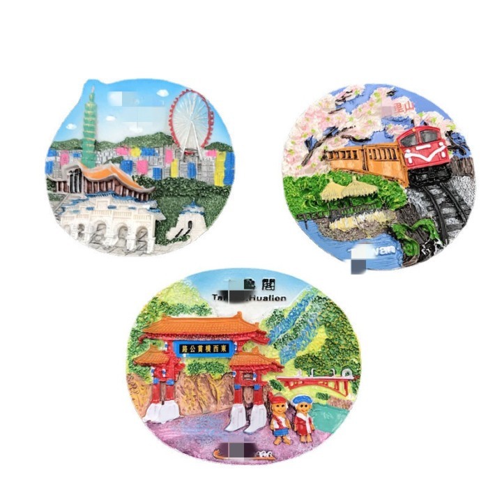 Taiwan Resin Magnetic 3D Refrigerator Sticker Taiwan 101 Jiufen Map Creative Three-dimensional Magnet