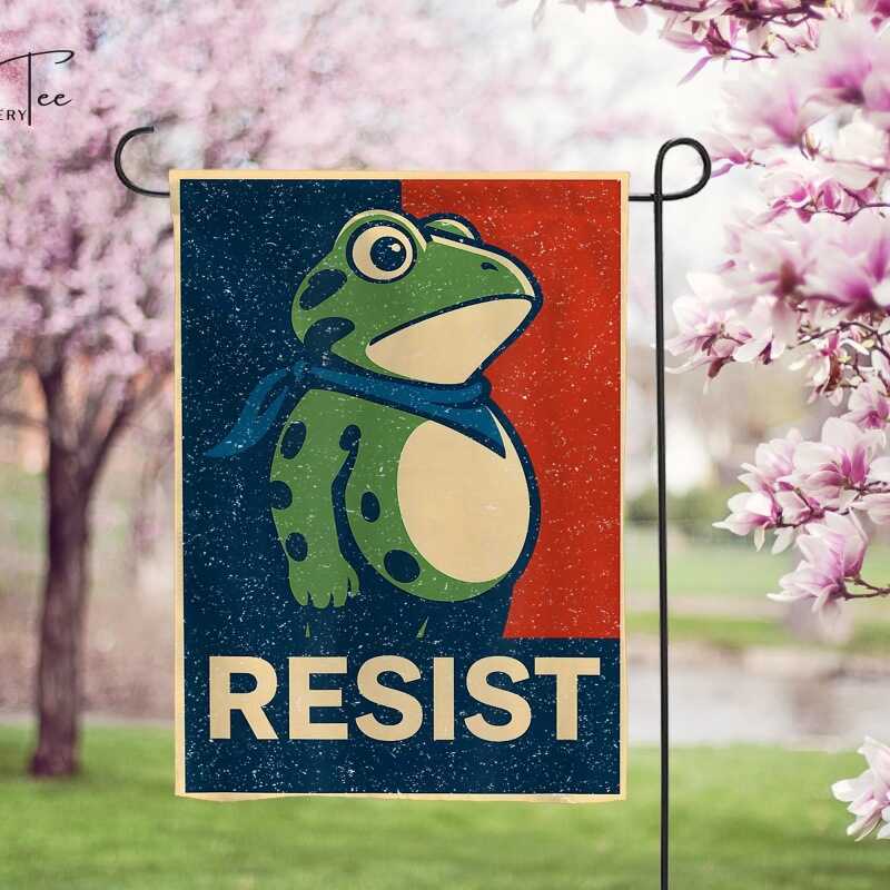 Frog Protest Flag Garden Courtyard Home Wall Cloth Decoration Wall Commemorative Poster Photo Cloth