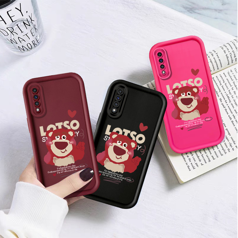 Casing For VIVO Y01A Y03 Y18 Y22S Y27 Y28 Y35 Y36 Y31 Y51 Y52 Y66 Y67 Y71 Y72 Y75S Y76 Y78 Y81i Y83 Y85 Fashion Cartoon Cute Strawberry Bear Lotso Shockproof Silicone Soft Shell