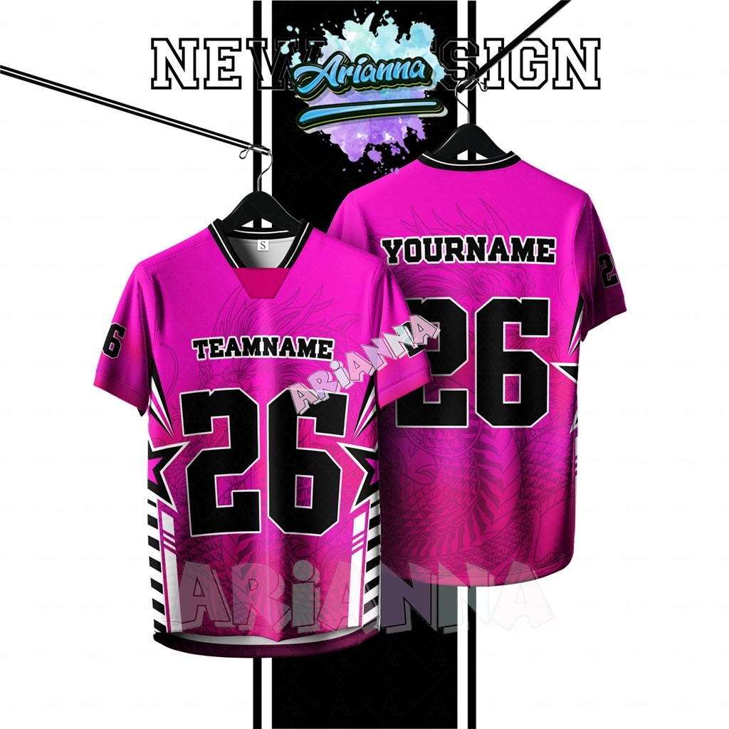 Arianna【Free Custom Name & Number】2026 NFL Edition Jersey Baju Tshirt Lelaki Lengan Pendek Retro Collar Full Sublimation Microfiber Jersi Viral Unisex Teamwear Ootd Code：109