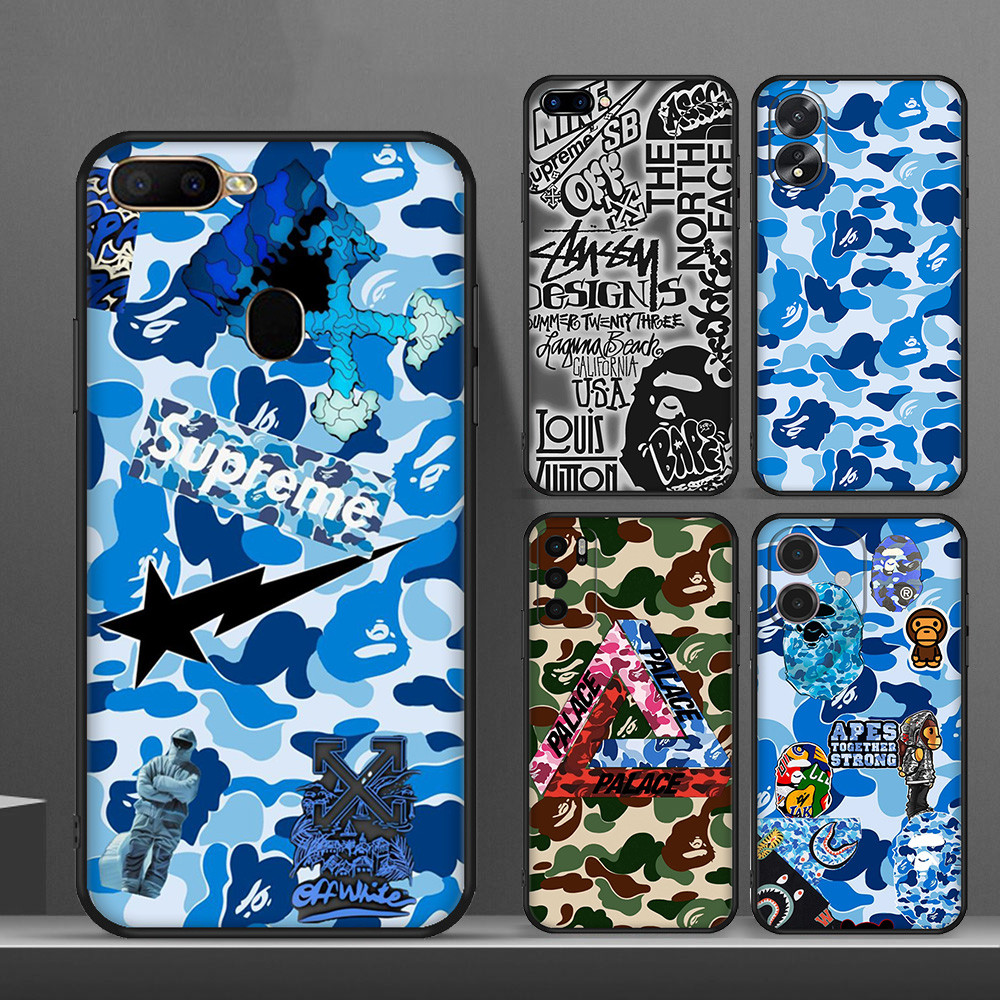 A Bathing Ape bape Silicone Soft Phone Case OPPO A3S A5S A7 A12S A12E A12 A15 A15S A37 A39 A59 A57 A77 A83 A5 A8 A9 A31 F1 Neo 9
