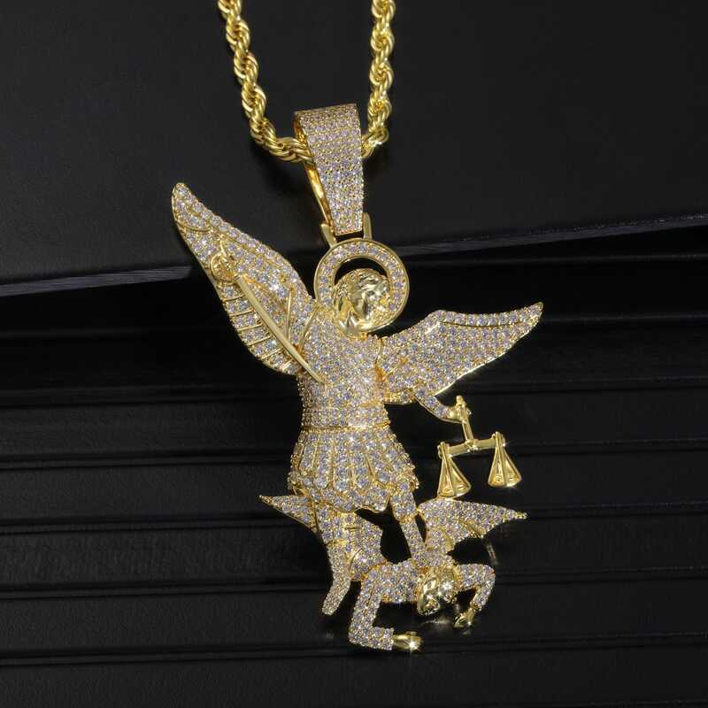 Justice Angel Necklace Hip Hop Pendant European American Classic Religious Niche Necklace