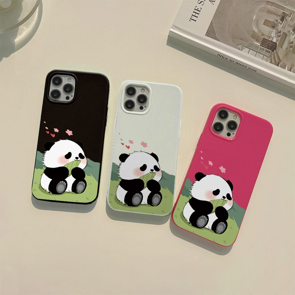 Elok.Case New product! Adorable giant Panda mobile phone case for iphone X XR XS MAX 11 12 13 14 15 16 PRO MAX 14+ 15+ 16+ PLUS Delicate jelly-like phone case
