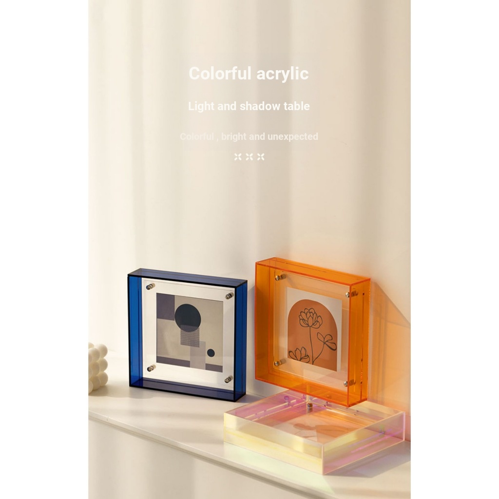 Photo Frame Decoration Poster Photo Frame Acrylic Transparent Colorful Photo Frame Advertising Photo Frame Photo Frame Creative Picture Frame Student Art Room Museum Photo Frame Poster Installation