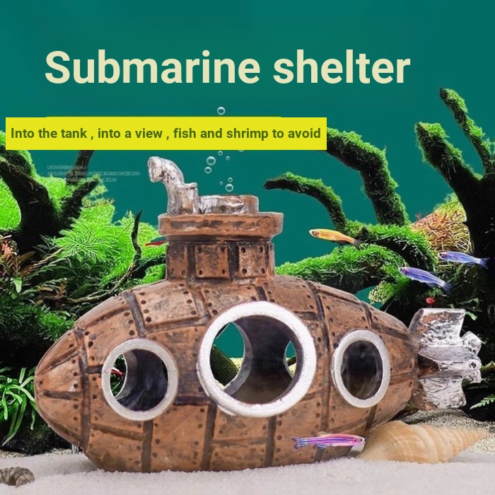 Fish Tank Landscaping Package Submarine Submarine Debris Decoration Submarine Decoration Submarine Fish Shrimp Hiding House Airplane Broken Shi