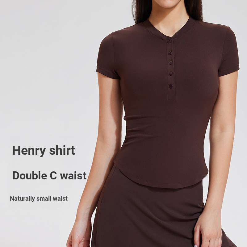 [COD 5 Colors] Miss Lily New Trendy Henry Sports T-shirt Round-neck Yoga T-shirt Quick Dry Workout T-shirt Breathable T-shirt for Women