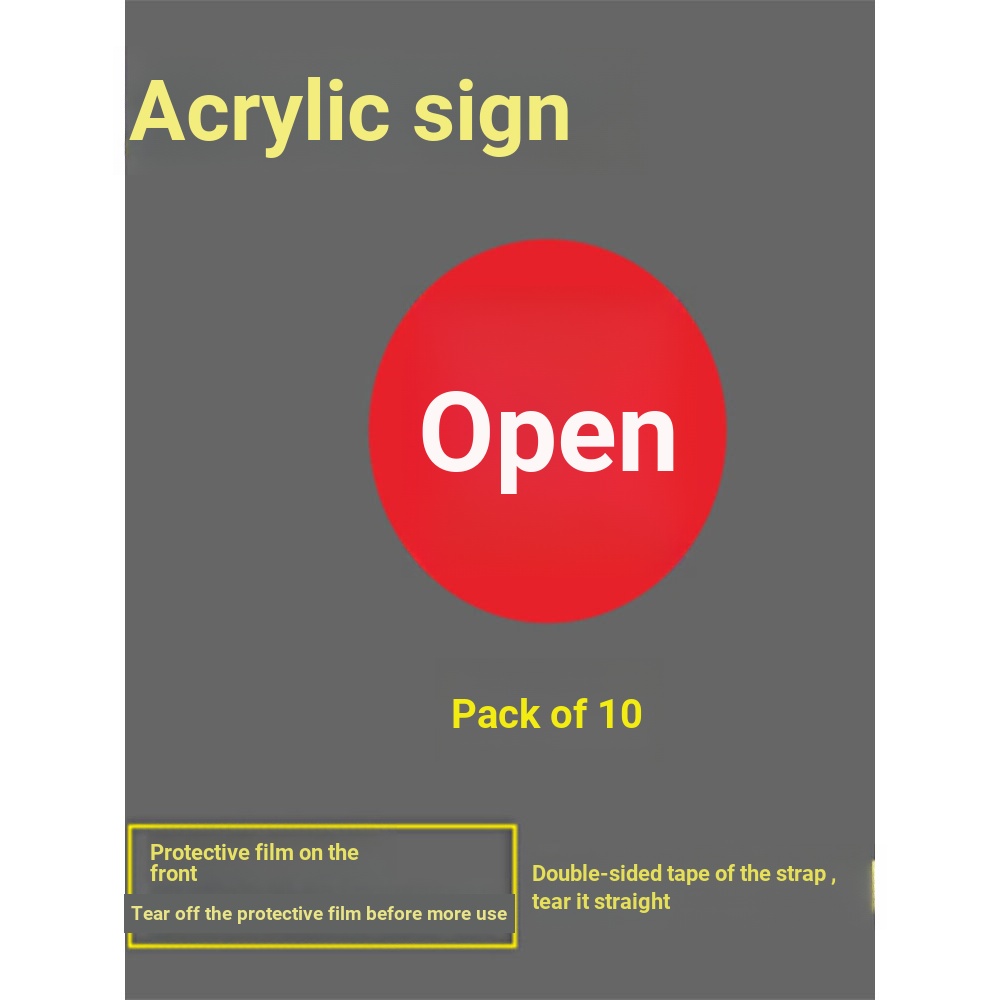 C. Switch Prompt Sign Acrylic Signage On On Closing Status Signage Switch Signage Signage Button Sign Sticker Slogan Warm Reminder Sign Waterproof Signage Label Prompt Sticker L5SZ
