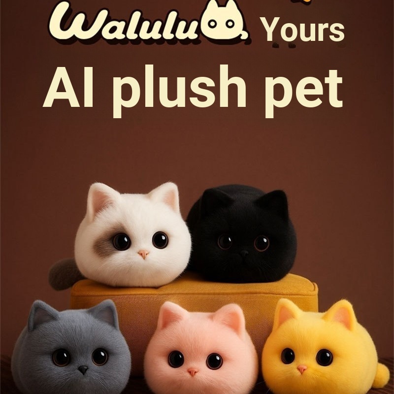 Walulu AI Cute Pet Trendy Play Plush Pet Toy AI Smart Bionic Plush Pet Smart Trendy Couple Children Gift 60+Touch Response Emotional Perception AI Pet Smart Doll