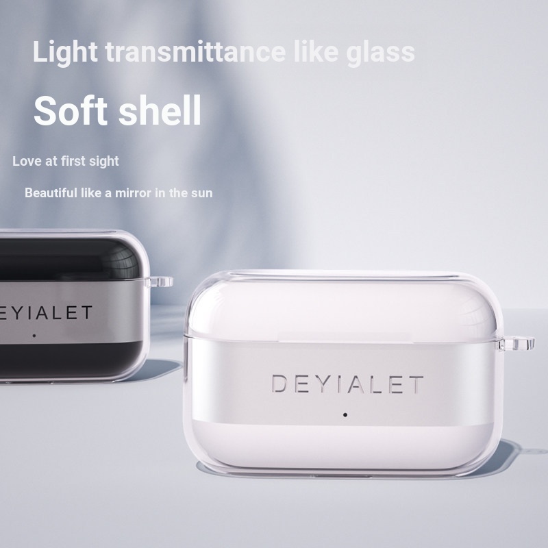 Suitable for Devialet Gemini II France Devialet Gemini Second-Generation Earphone Silicone Protective Case Transparent Case Cartoon Simple Second-Generation All-Inclusive Shock-Re
