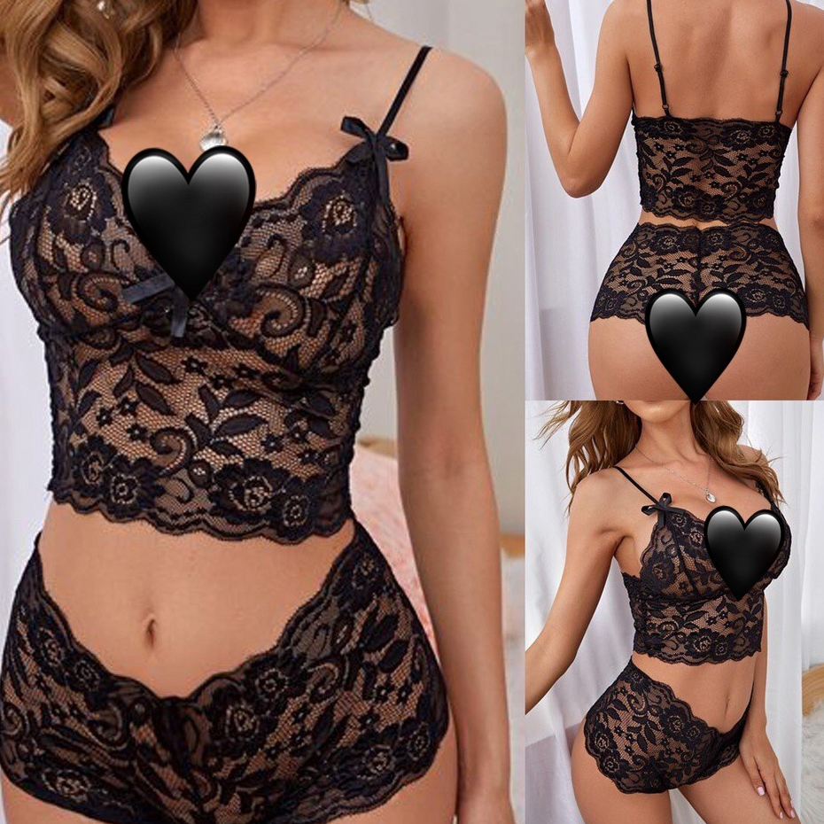 Deep V Sexy Underwear Ultra Thin Bra Set Plus Size Brassiere Selua Lingerie Lace Embroidery Transparent Bra Panties Set