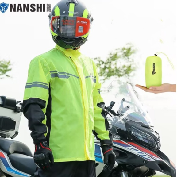 Nanshi Men's motorcycle raincoat rain pants suit riding Nano Tech