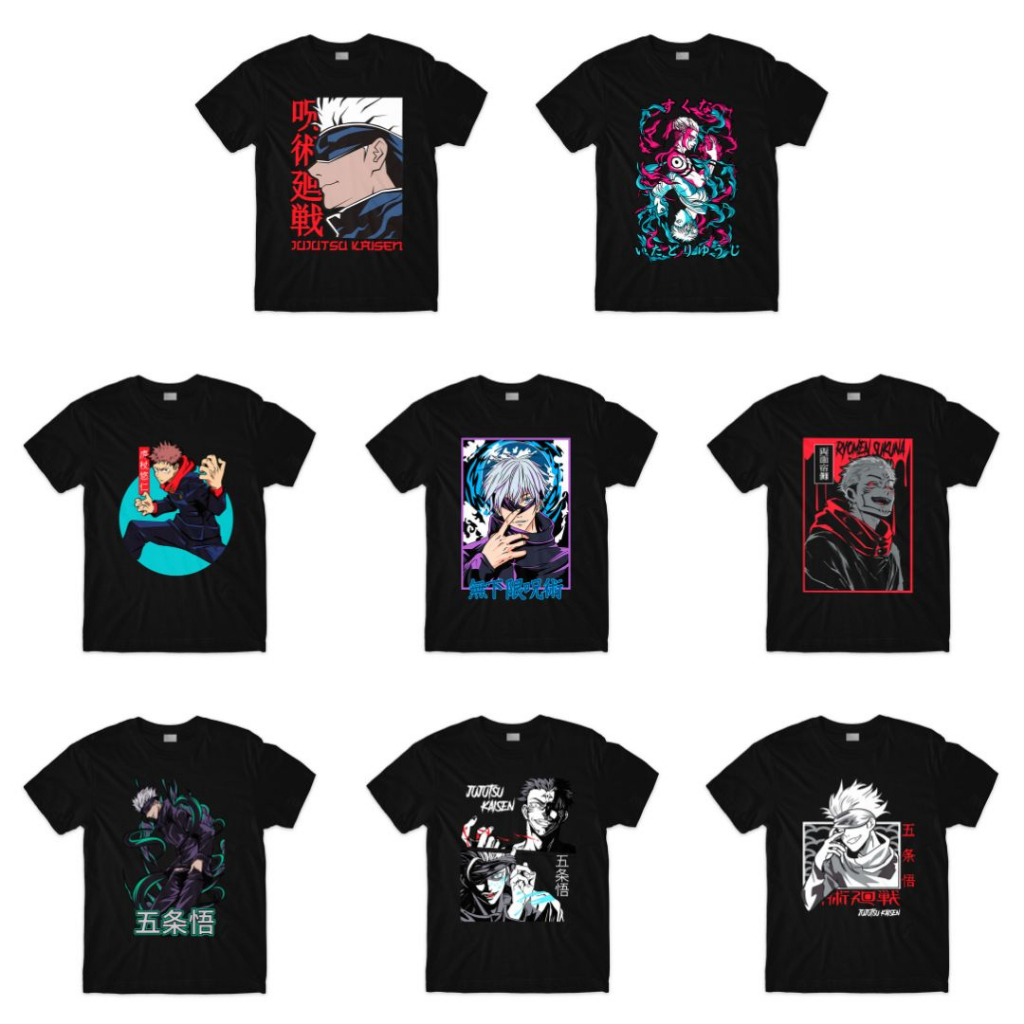 Jujutsu Kaisen T-Shirt Series (Singapore 3-4 Days Delivery) Sukuna Gojo Yuji Front Print Crafter Tee Anime Manga Shirt