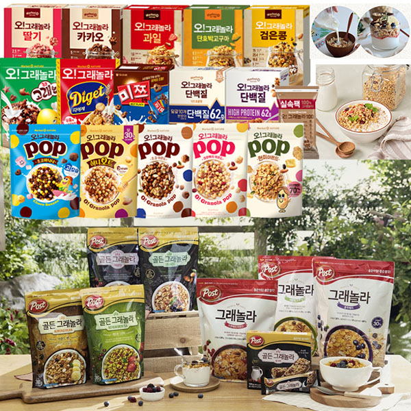 [ kellogg's & post & market O ] breakfast oats oatmeal granola cereal original flavor large capacity zipper bag 570g Korean Korea snack