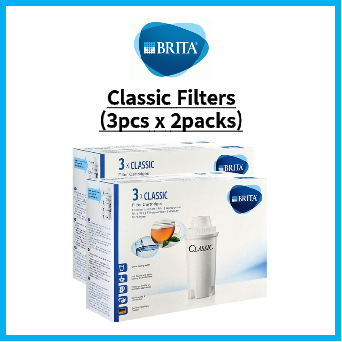 6 Brita Water Purifier Classic Filters (3pcs x 2packs) Easy to use Delicious water Eco-friendly product