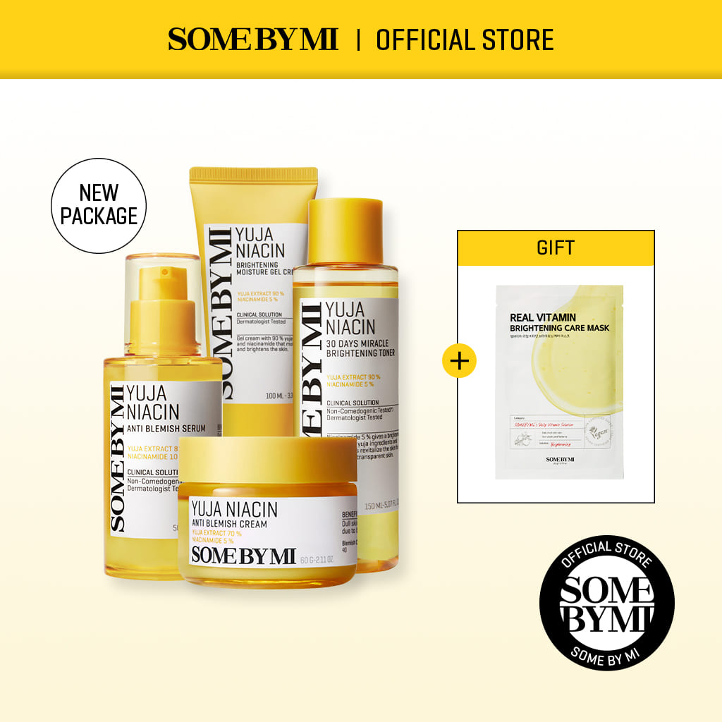 [SOME BY MI Best Seller Set] NEW Yuja Niacin Brightening Skincare 4 Set (Toner/Serum/Cream/Gel Cream)