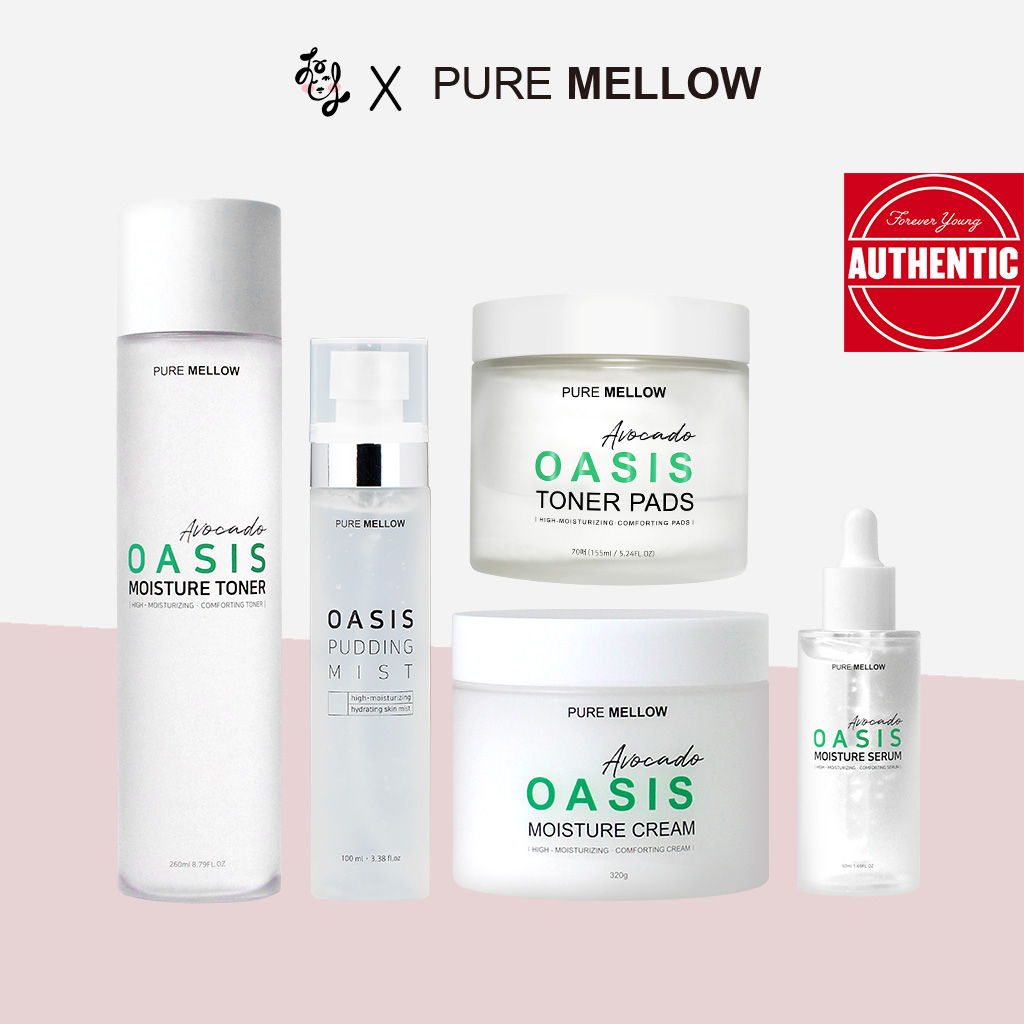 Pure Mellow OASIS Avocado Line Toner Pad 70ea/ Moisturizing Cream 320g/Pudding Gel Mist 100ml/Serum 50ml/Toner 260ml