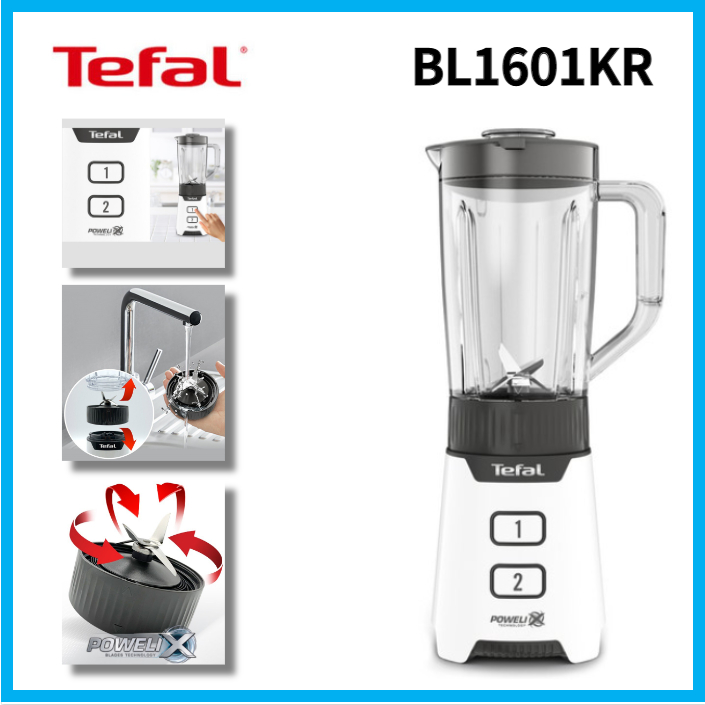 Tefal BL1601KR Tritan Mini Blender  mixer 400w compact size Stainless Steel 4 blades Tritan Jar with Handle Detachable blade easy cleaning Dishwasher available