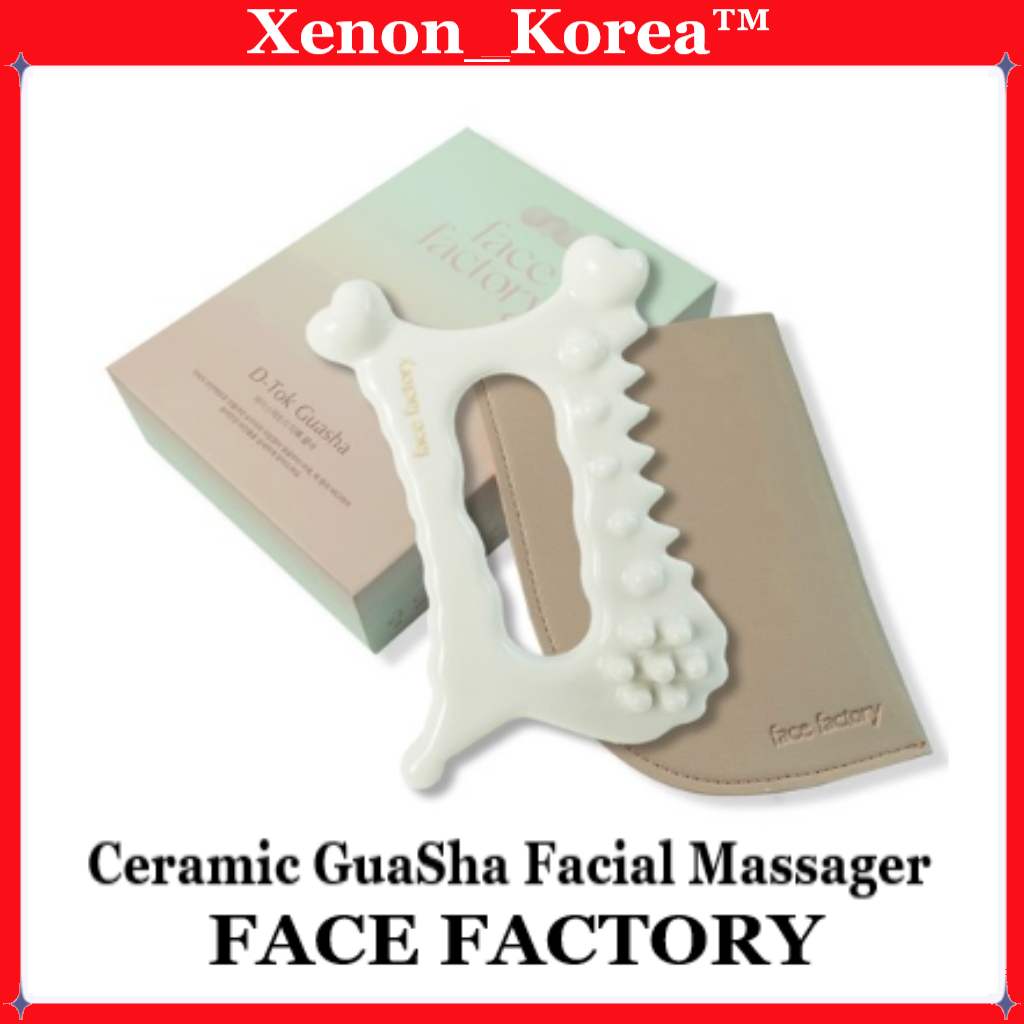 [FACE FACTORY] Ceramic GuaSha Facial Massager/ Daily massager/ Made in Korea/ 100% White Clay