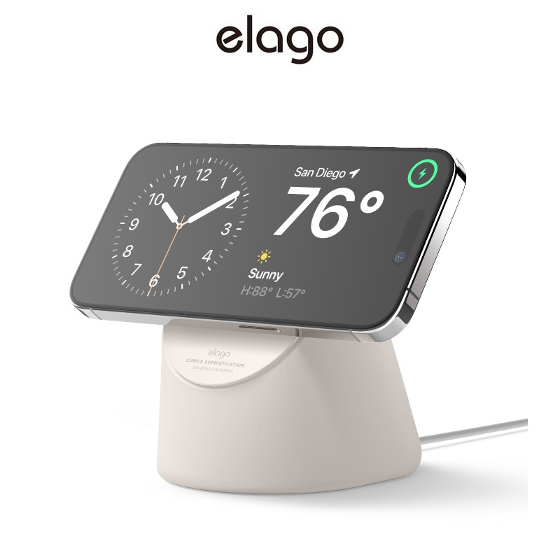 elago MS1 Charging Stand Compatible with MagSafe Charger - Premium Silicone Stand Compatible with iPhone 15/14/13/12 Series, Designed for iOS17 StandBy mode [Charging Cable Not Included]