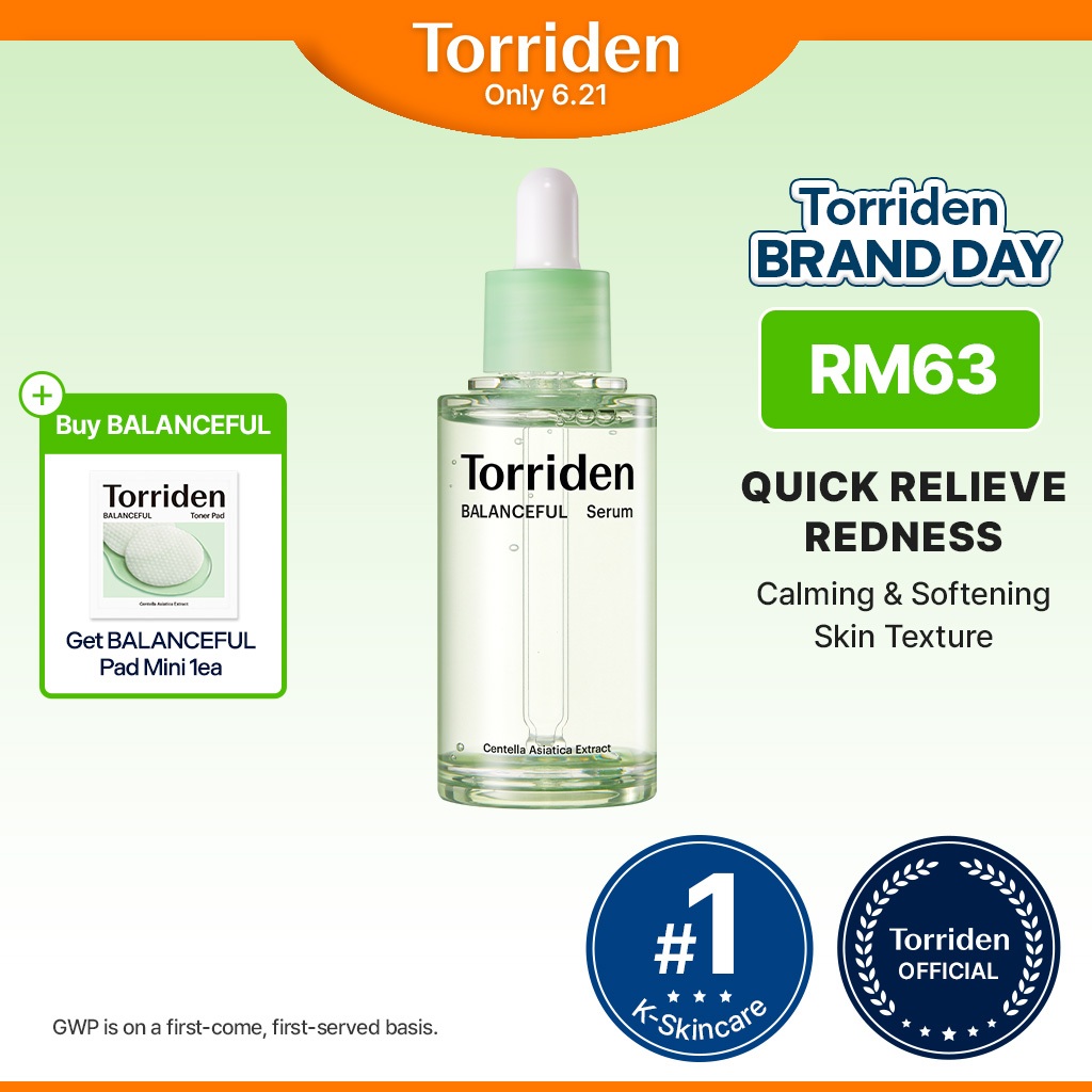 [Torriden Official] BALANCEFUL Cica Serum for Sebum and Dead Skin Cells, Relieve Redness, for acne prone skin, 50ml