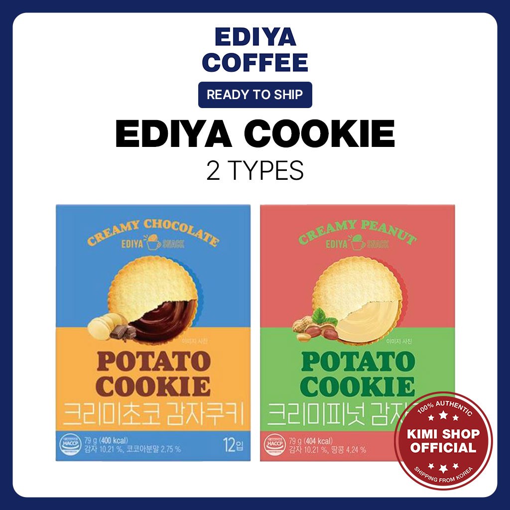 [EDIYA] Korean Snack Creamy Choco Potato Cookie & Peanut Potato Cookie K-snack