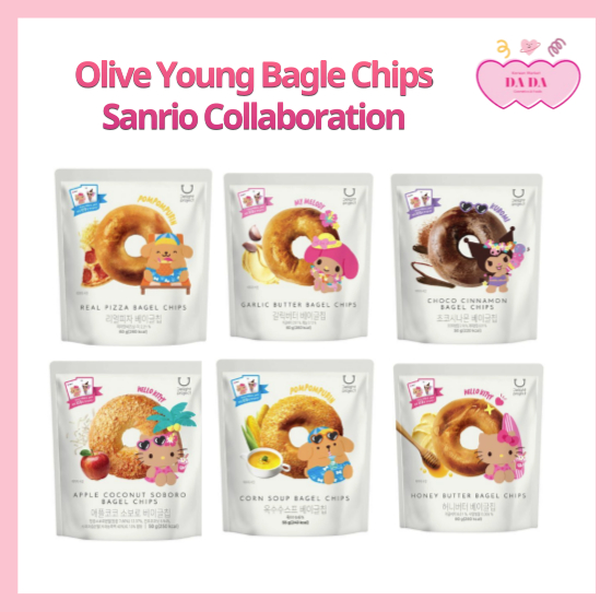 [Olive Young]Delight Project Bagle Chips Sanrio Collaboration/Apple Coconut/Honey Butter/Garlic Butter/Real Pizza/Choco Cinnamon/Corn Soup