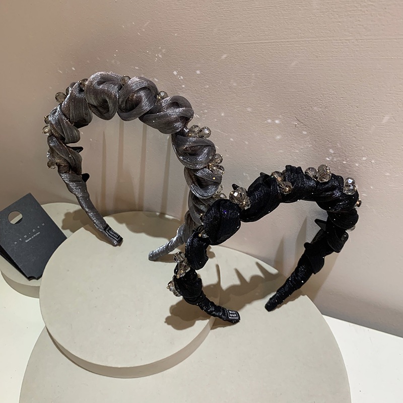 Hair Accessories Fluffy Shiny Silk Gauze Wrapped on Combed Headband 闪亮丝绢纱缠绕带齿发箍