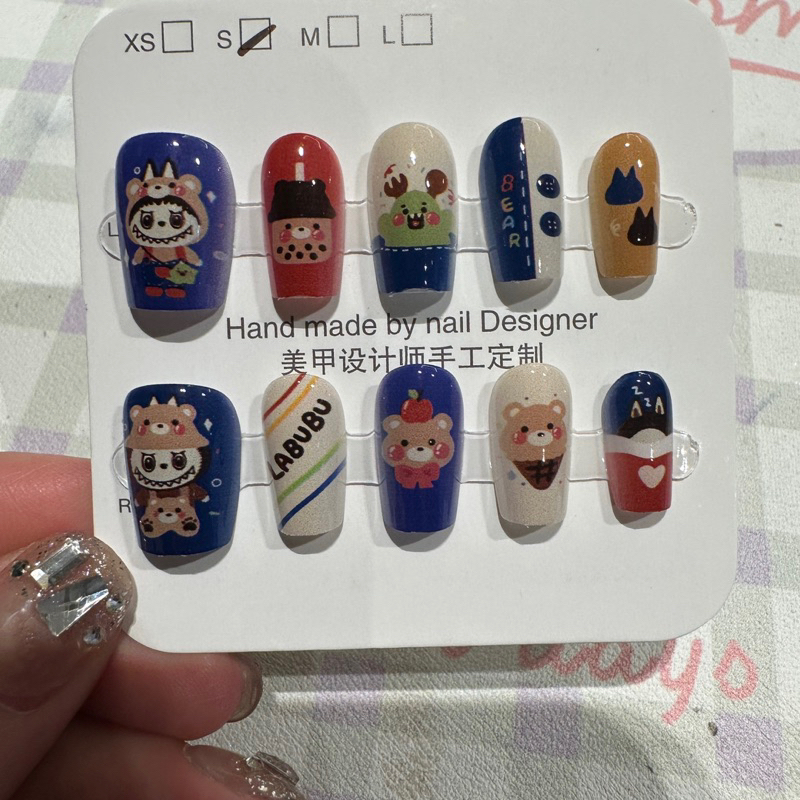 Ready stock Labubu press on nails (machine made) S size 🇲🇾labubu穿戴甲(机械甲)S size