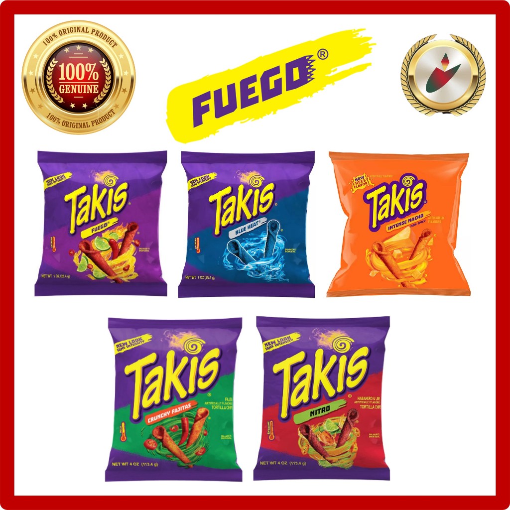 [Barcel] Addictive Snacks-! Takis Fuego Hot Chili Pepper Lime Tortilla Chips 3.25oz 1.23oz 1oz / Blue Heat Intense Nacho Cheese Spicy Snacks Oreo Twix M&M's Popcorn Nitro Cheetos