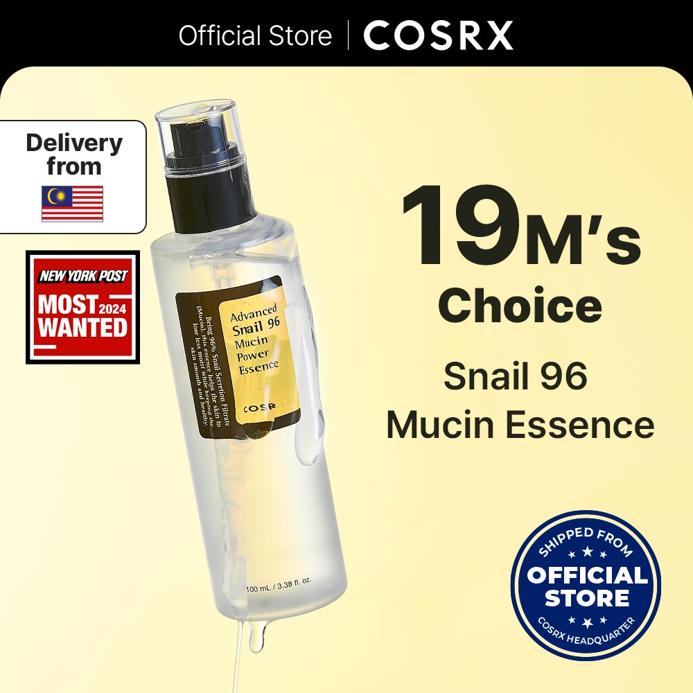 [COSRX OFFICIAL] Advanced Snail 96 Mucin Power Essence 100ml, Snail Secretion Filtrate 96.3%, for Anti-aging & Nourishing, Wrinkle Improvement