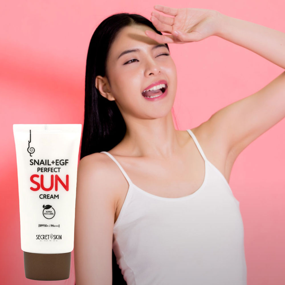 SECRET SKIN Snail+EGF Perfect Facial SUN Cream SPF50+ PA+++ 50ml Sunscreen Sunblock Korean Sun Care