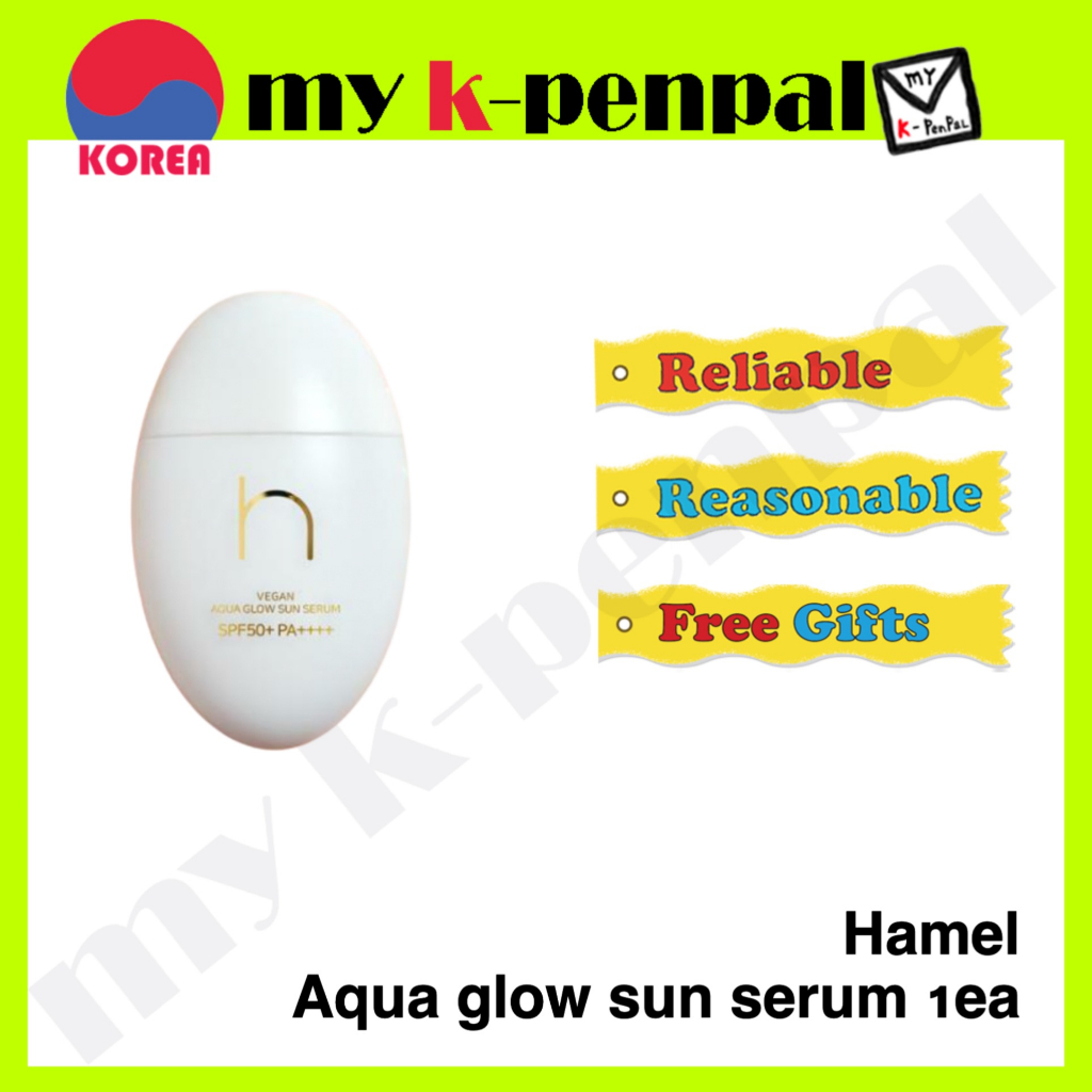 [hamel] Vegan Aqua Glow Sun Serum SPF50+ PA++++ / sunblock sunscreen sun block eco-friendly / Shipped from Korea