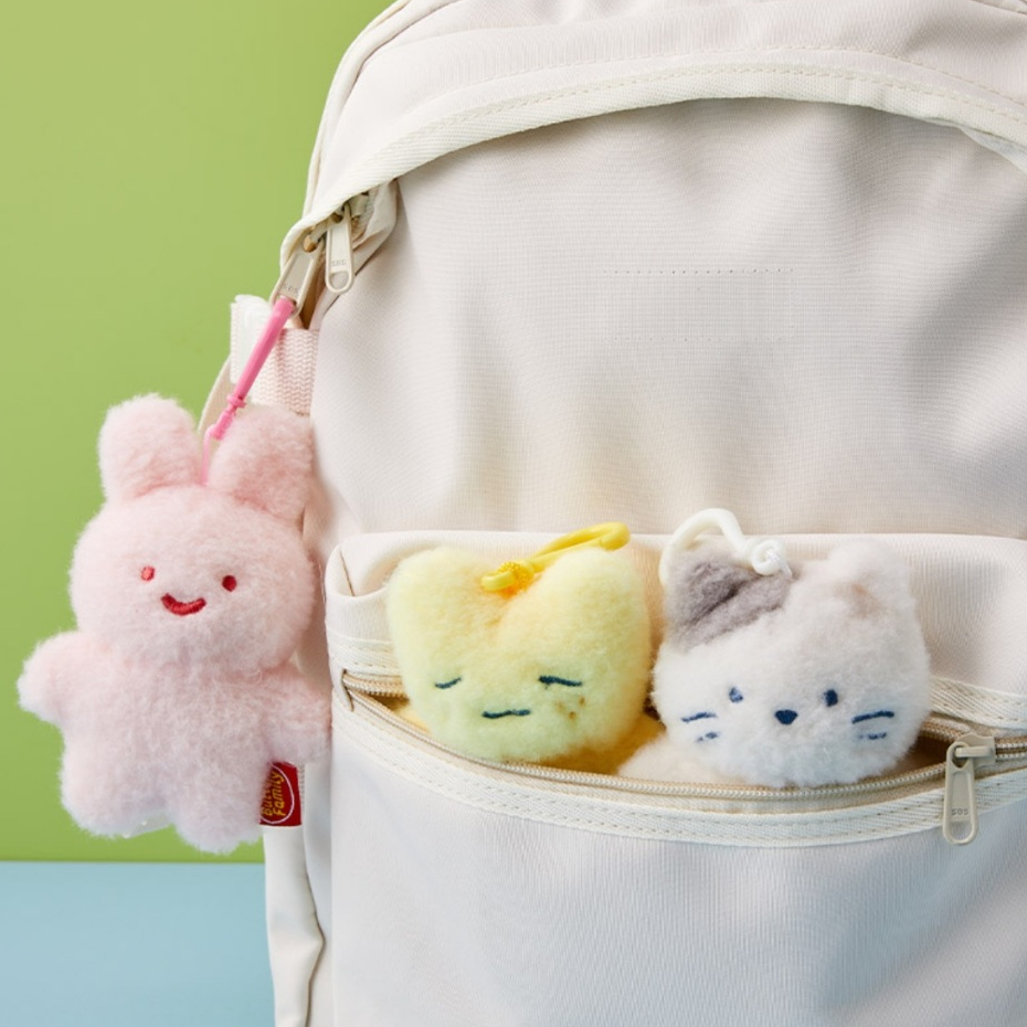 [Butter Shop] Korea Character Butter Family Fluffy Plush Doll Keychain / Keyring/ Bag Accessories_ 3 Types