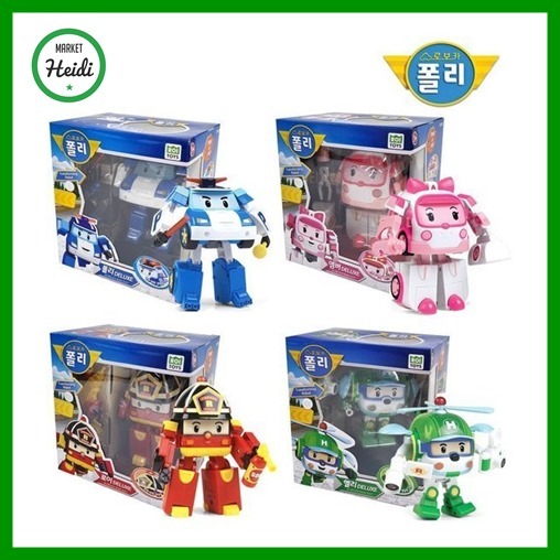 [ROBOCAR POLI☆KOREA] Transforming Robot Poli Amber Helly Roy Deluxe Set 5 inch