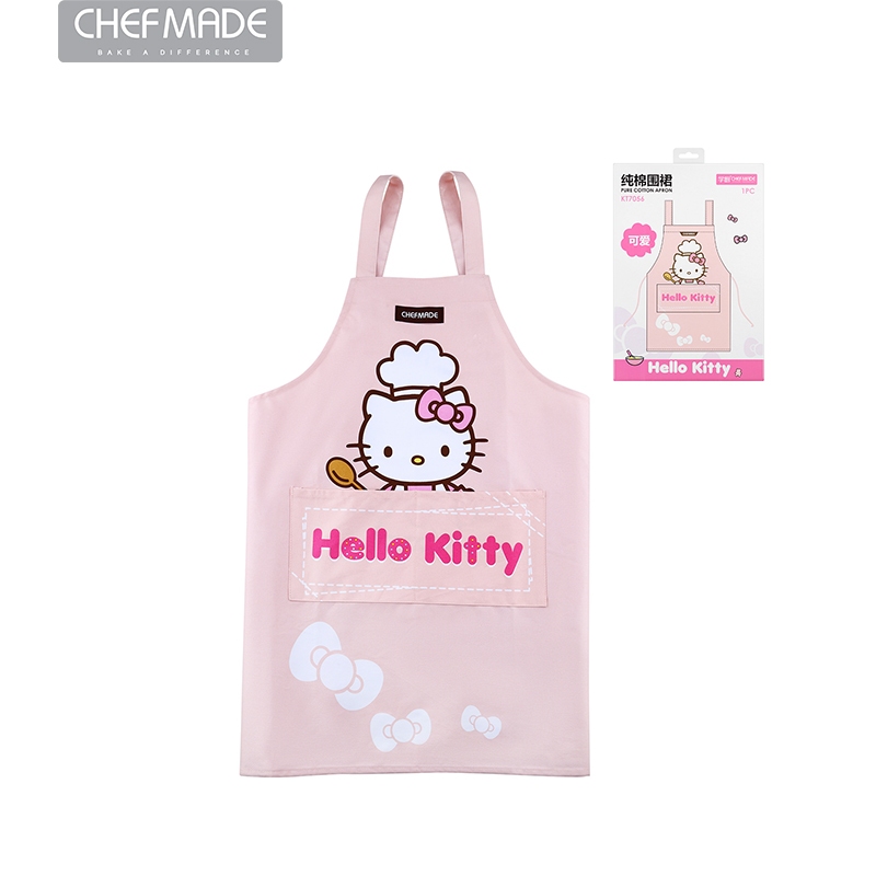 Chefmade Pure Cotton Apron Kitchen Apron For Cooking Christmas -- Helo Kitty Series