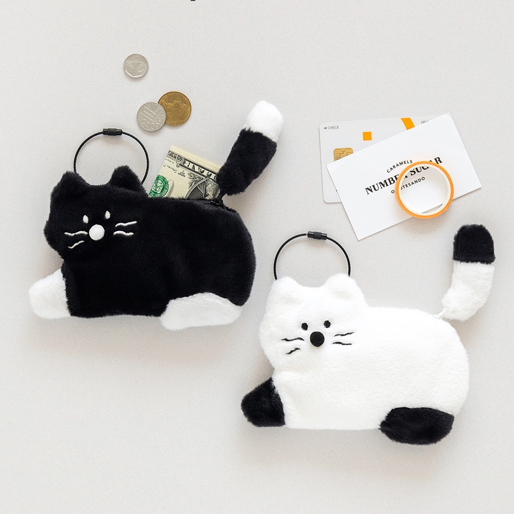 RMN KITY CARD WALLET compatible for Air Pod Case Coin Purse Cosmetic Pouch Multi Mini Wallet Cute Cat Bag