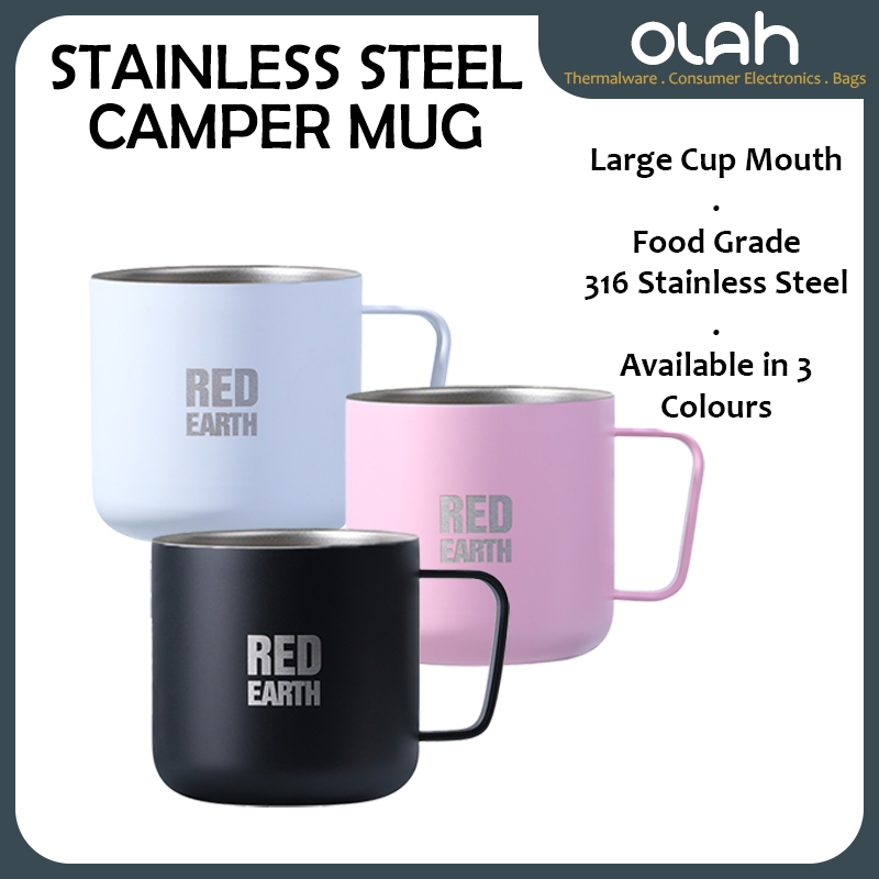 【Red Earth】 Stainless Steel Camper Mug / Cup / Coffee / Lid Not Included - 360ml