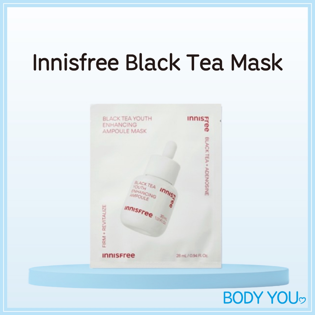 [Innisfree] Black Tea Youth Enhancing Ampoule Mask Pack 5sheets / Facial Moisturizer K-Beauty Skincare Sensitive Skin Health Acne Whitening Blackheads Mask Pack *innisfree