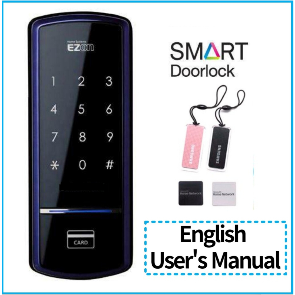 ZIGBANG SHS-1321 Smart Digital Door Lock ★English User's Manual★ Keyless Electronic Security Entry. 4ea Touch Keys Black