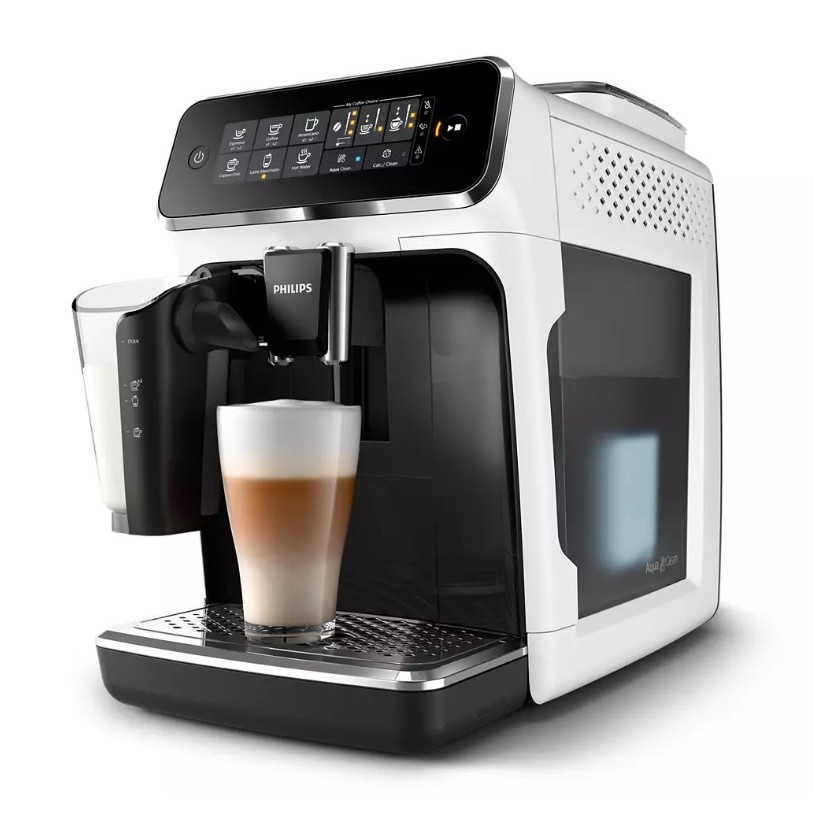 PHILIPS 3200 Series Fully Automatic Espresso Machine LatteGo White (EP3243/53) Milk Frother, 5 Coffee Varieties, Intuitive Touch Display 2 yrs Warranty by PHILIPS/from Seoul, Korea