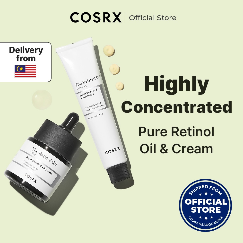 [COSRX OFFICIAL] The Retinol Cream & Oil (20ml), Powerful Wrinkle Killer, Pure Retinol, Anti-aging, Brightening, Eye cream, Total Wrinkles Care