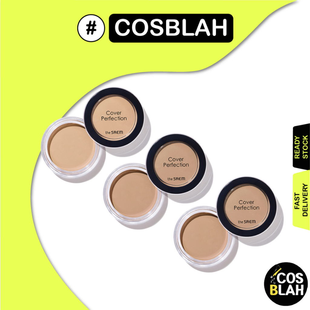 The Saem Cover Perfection Pot Concealer 5 Colors _0.5 Ice Beige, 01 Clear Beige , 02 Rich Beige, Green Beige, Peach Beige
